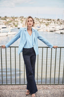 Bouclé Fitted Blazer - Sky Blue