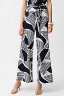 Geometric Print Wide Trouser - Vanilla Multi