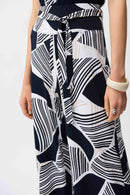 Geometric Print Wide Trouser - Vanilla Multi