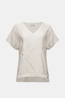 Pleated Satin Boxy Top - Moonstone