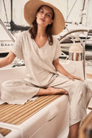 Pleated Satin Boxy Top - Moonstone