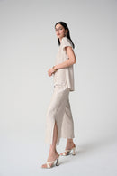 Pleated Culotte Trouser - Moonstone