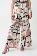 Abstract Print Wide Leg Trouser - Vanilla Multi