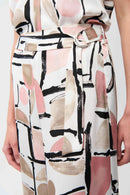 Abstract Print Wide Leg Trouser - Vanilla Multi