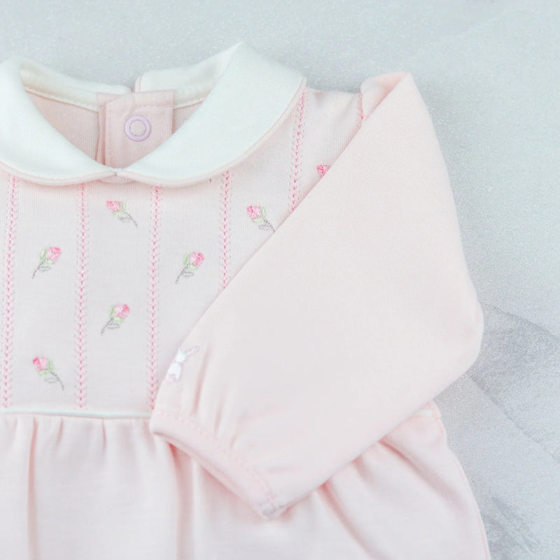 All In One Feather Stitch Yoke - Pale Pink