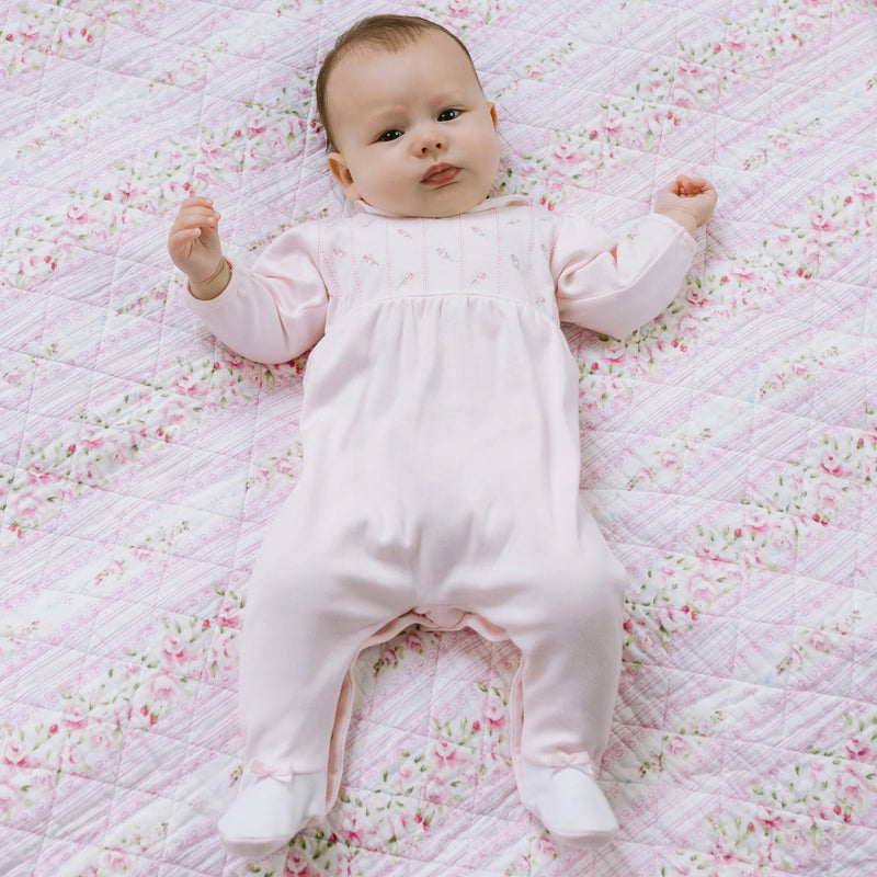 All In One Feather Stitch Yoke - Pale Pink