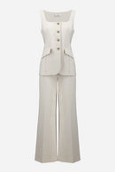 Wide-Leg Jumpsuit - Moonstone