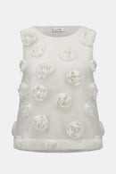 Novelty Sleeveless Top - Off White
