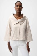 Pleated Satin Boxy Jacket - Moonstone