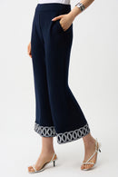 Pull-On Culotte Trouser - Midnight Blue/vanilla