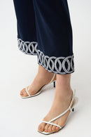 Pull-On Culotte Trouser - Midnight Blue/vanilla
