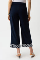 Pull-On Culotte Trouser - Midnight Blue/vanilla