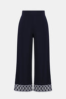 Pull-On Culotte Trouser - Midnight Blue/vanilla