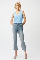 Sleeveless Straight Top - Sky Blue