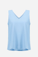 Sleeveless Straight Top - Sky Blue