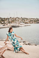 Geometric Print Dress - Green/multi
