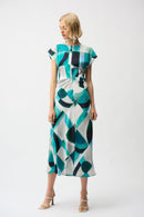 Geometric Print Dress - Green/multi