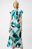Geometric Print Dress - Green/multi