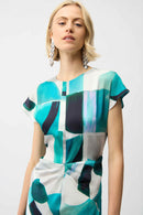Geometric Print Dress - Green/multi