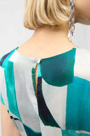 Geometric Print Dress - Green/multi