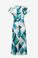 Geometric Print Dress - Green/multi