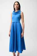 Silky Knit & Memory Dress - Harbor Blue