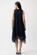Dot Embroidered Mesh Dress - Midnight Blue