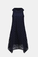Dot Embroidered Mesh Dress - Midnight Blue