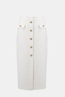 Bouclé Pencil Skirt - Off White