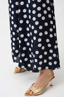 Dot Print Wide Leg Pant - Midnight Blue/vanilla