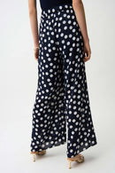 Dot Print Wide Leg Pant - Midnight Blue/vanilla