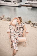 Abstract Print Boxy Top - Vanilla Multi