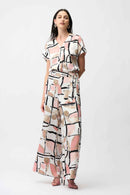 Abstract Print Boxy Top - Vanilla Multi