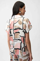 Abstract Print Boxy Top - Vanilla Multi