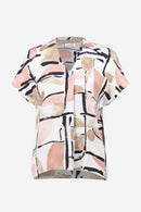 Abstract Print Boxy Top - Vanilla Multi