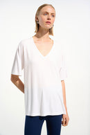 V Neck Boxy Tunic - Vanilla