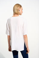 V Neck Boxy Tunic - Vanilla
