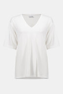 V Neck Boxy Tunic - Vanilla