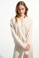 Boxy HighCollar Sweatshirt - Moonstone