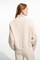 Boxy HighCollar Sweatshirt - Moonstone