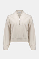 Boxy HighCollar Sweatshirt - Moonstone