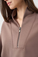High Collar Sweatshirt - Mink