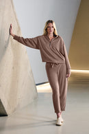 High Collar Sweatshirt - Mink