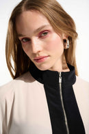 Colour Block Straight Top - Moonstone/black