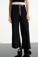 Colour Block Wide Trouser - Black/moonstone