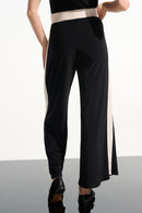 Colour Block Wide Trouser - Black/moonstone