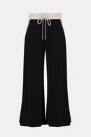 Colour Block Wide Trouser - Black/moonstone