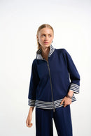 Scuba Jersey Jacket - Indigo/vanilla