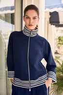 Scuba Jersey Jacket - Indigo/vanilla