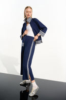 Scuba Culotte Trouser - Indigo/vanilla